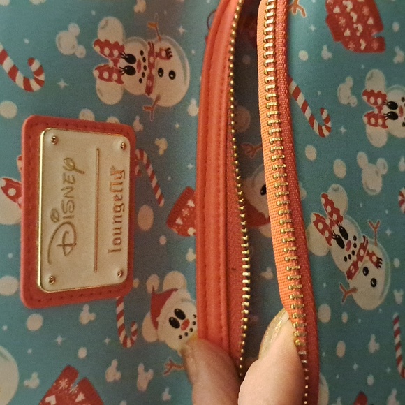 Loungefly Snowman Mickey & Minnie Mouse Mini Backpack With Ears Headband - Picture 10 of 15